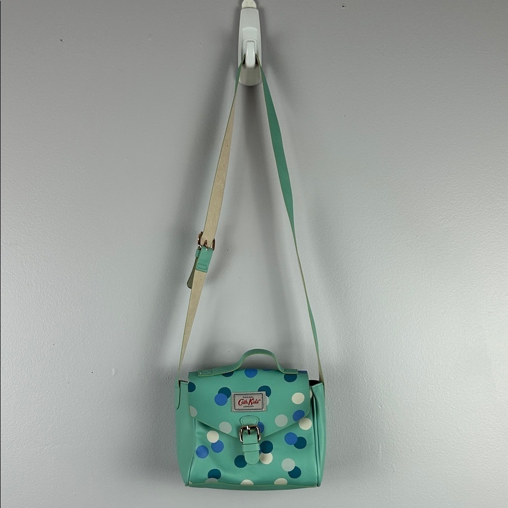 Cath Kidston Kids Retro Polka Dot Buckle Snap Closure Crossbody Bag Green Blue - Picture 3 of 14